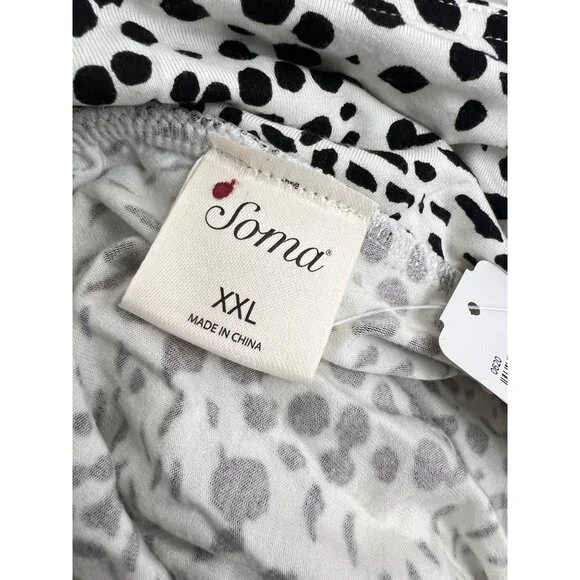 Soma Cool Nights Chemise Exotic Spots Ivory Black Nightgown Size XXL - Picture 4 of 10